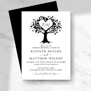 Modern Heart Tree Wedding Rehearsal Dinner Invitation
