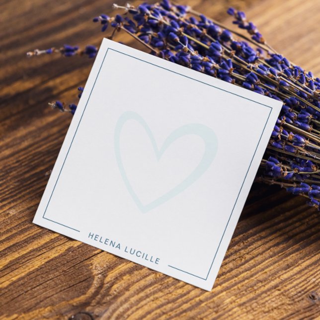 Modern Heart Watermark Simple Note Card (Creator Uploaded)