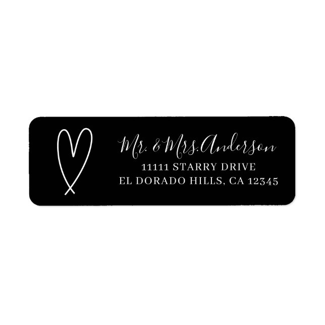 Modern Hearts Black & White Minimal Bridal Shower (Front)