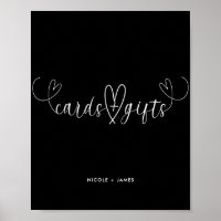 Modern Hearts Black & White Wedding Gifts & Cards