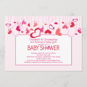 Modern Hearts Couples Baby Shower Invitation