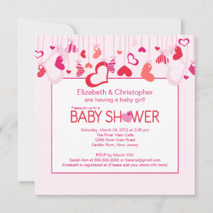 Modern Hearts Couples Baby Shower Invitation