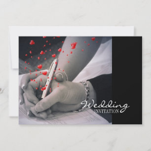 modern hearts Lovers Las Vegas Wedding Invitation