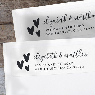 Modern Hearts Minimalist Fun Chic Return Address
