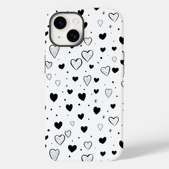Modern Hearts Pattern Case-Mate iPhone Case (Back)