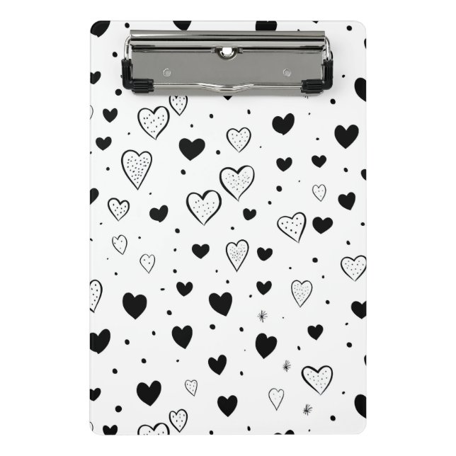 Modern Hearts Pattern Mini Clipboard (Front)