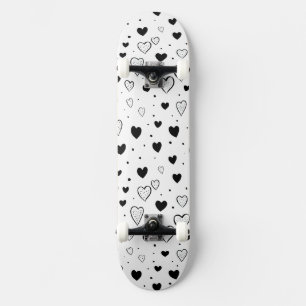 Modern Hearts Pattern Skateboard