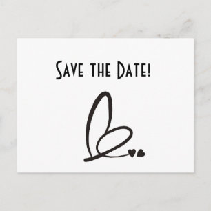 Modern Hearts Save the Date Postcard