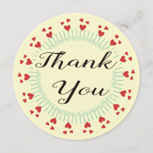 Modern Hearts Thank You Card