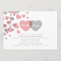 Modern Hearts Wedding Invitation