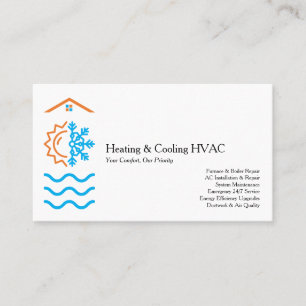 Modern Heating Cooling Experts HVAC Business Card