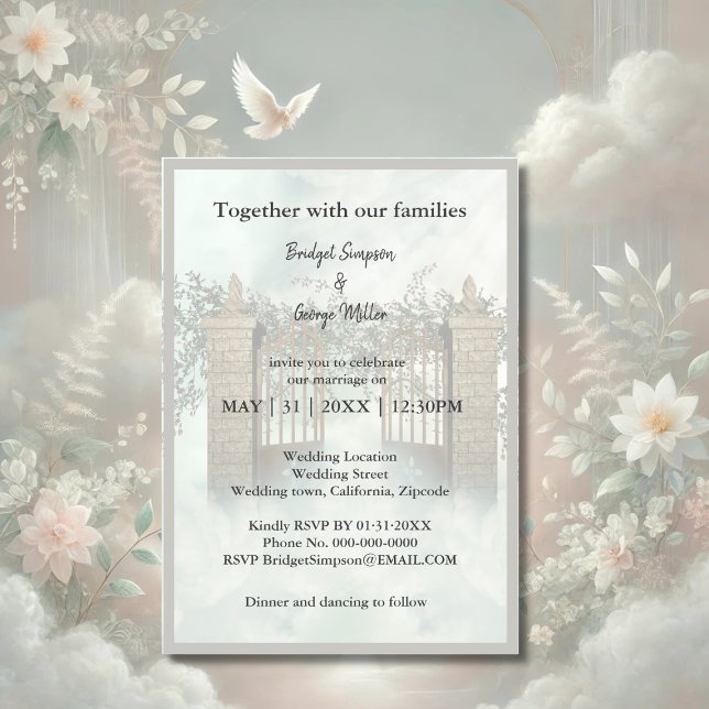modern heaven stairway holy matrimony invitation (Creator Uploaded)