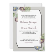 Modern Heirloom Morning Glory Wedding Invitation