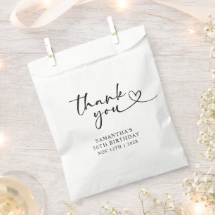 Modern Hello 30th Birthday Thank you Favour Bags