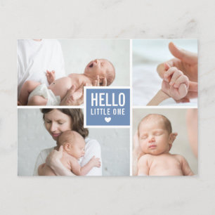 Modern Hello and Birth Announcement Photos Postcard