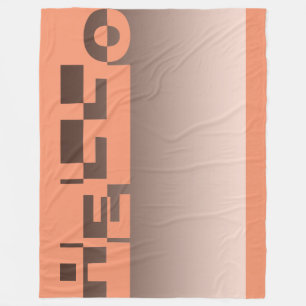 Modern HELLO Banner + your backgr. & ideas Fleece Blanket