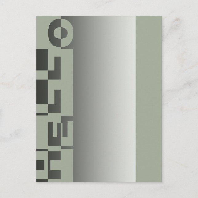 Modern HELLO Banner + your backgr. & ideas Postcard (Front)