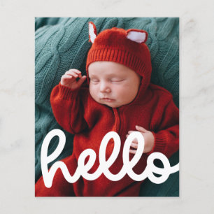 Modern Hello Birth Announcement with Photo Budget Flyer