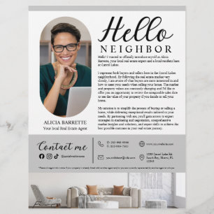 Modern Hello Neighbor Real Estate Agent Advert Flyer