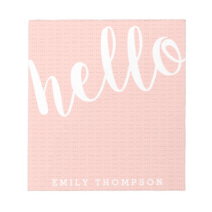 Modern Hello Personalised Social Stationery Notepad