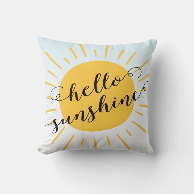 Modern Hello Sunshine Decorative Throw Pillow (Front)