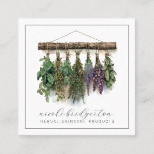 Modern Herbal Skincare Products Herbal Botanicals Square Business Card
