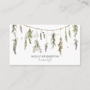 Modern Herbalist Plants Watercolor Business Card