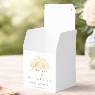 Modern Here Comes The Son Baby Shower Thank You Favour Box