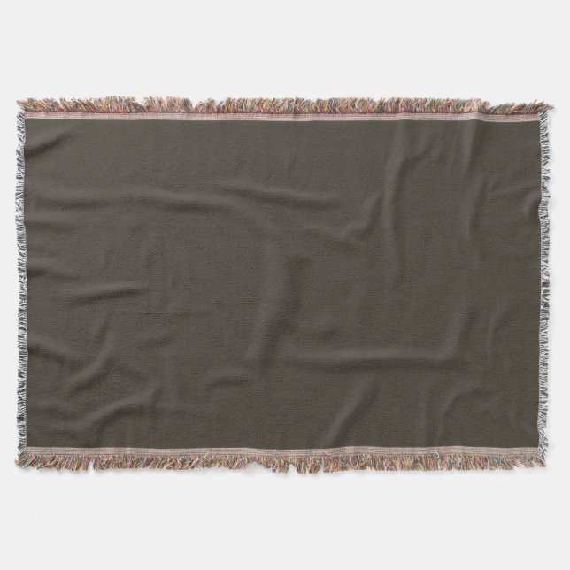 Modern Heritage Solid Bark Brown Throw Blanket (Front)