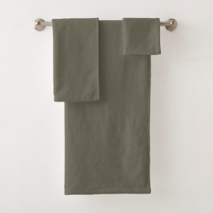 Modern Heritage Solid Charcoal Olive Bath Towel Set