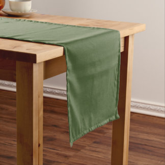 Modern Heritage Solid Forest Green Short Table Runner