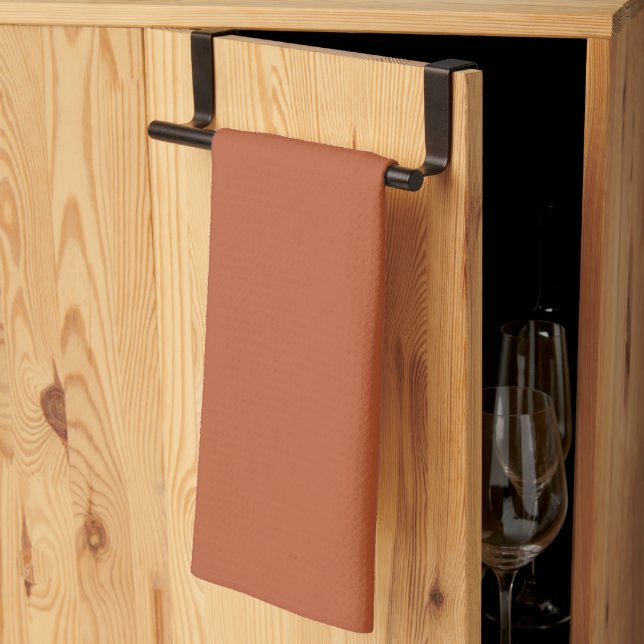 Modern Heritage Solid Rich Terracotta Tea Towel (Thirds Fold)