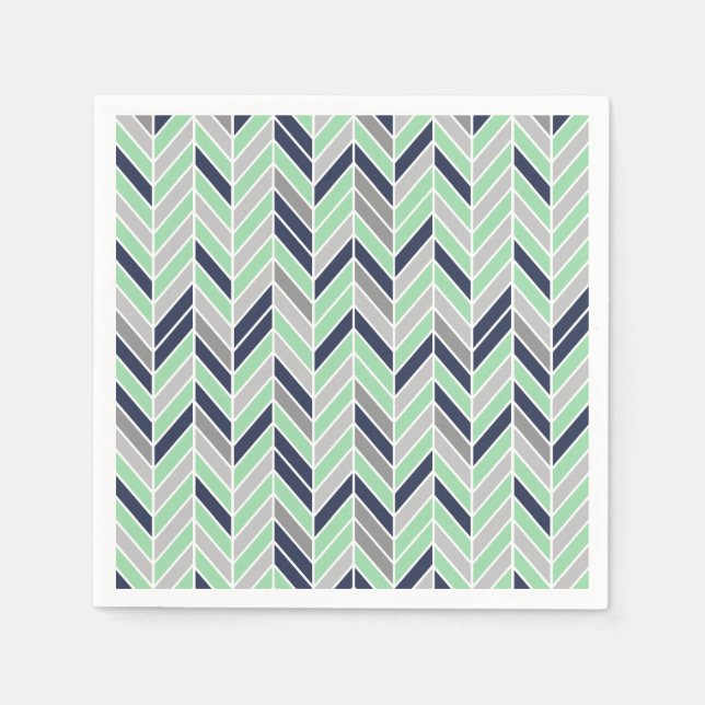 Modern Herringbone Chevron Geometric Pattern Napkin (Front)