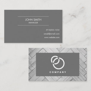 Modern Herringbone Logo Business Card
