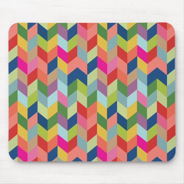 Modern Herringbone Pattern Mouse Mat (Front)