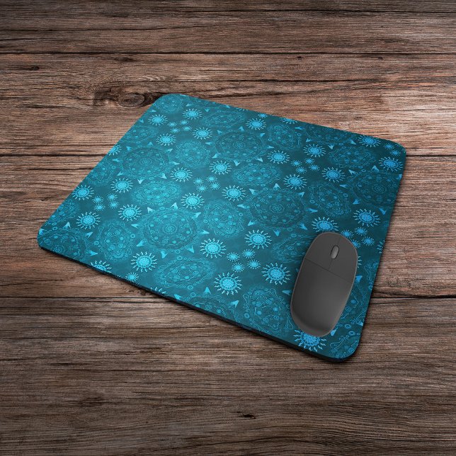 Modern hexa Arctic ursidae mandala art Mouse Mat (Creator Uploaded)