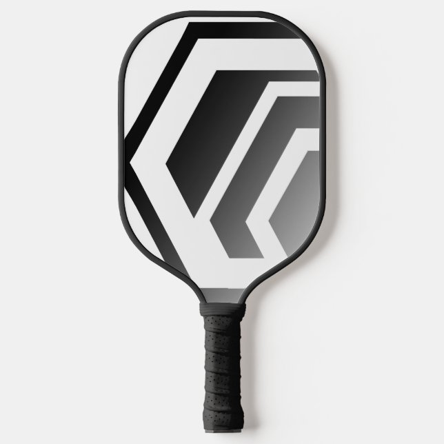 Modern Hexagon Gradient Black Pickleball Paddle (Front)