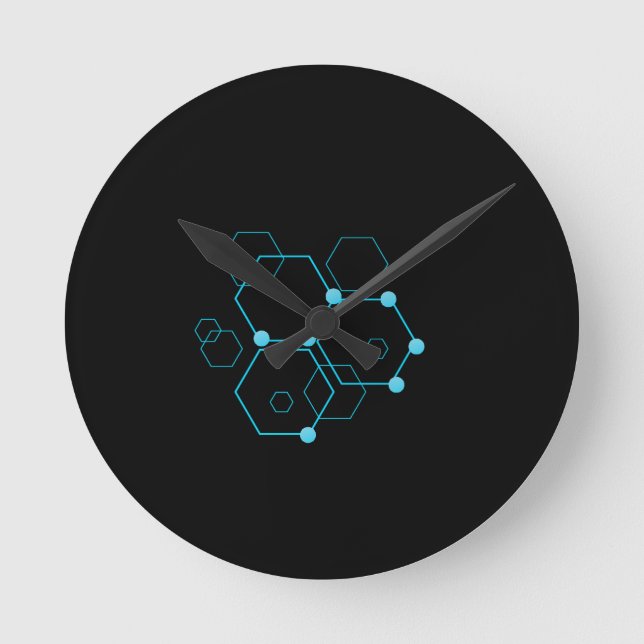 Modern Hexagon Inside Circle Wall Clock  (Front)