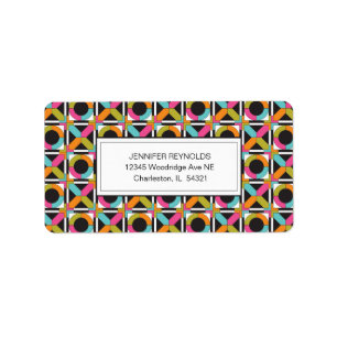 Modern Hexagon Quilt Pattern Address Labels