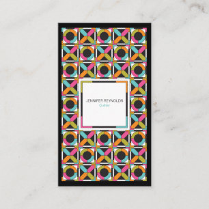 Modern Hexagon Quilt Pattern Business Card