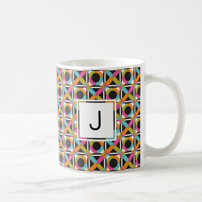 Modern Hexagon Quilt Pattern Coffee Mug (Right)