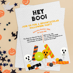 Modern Hey Boo Kids Halloween Party Invite