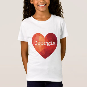 Modern hi-tech design, name in red hearts T-Shirt