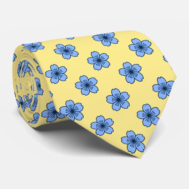 Modern Hibiscus Hawaiian Floral Two-Sided Printed Tie (Rolled)