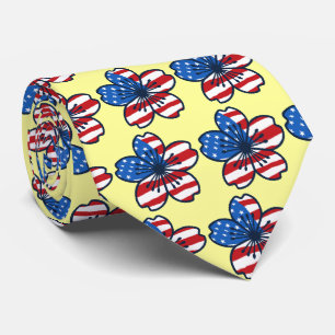 Modern Hibiscus USA Two-sided Printed Tie