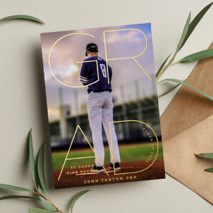 Modern High School GRAD Photo Gold Announcement