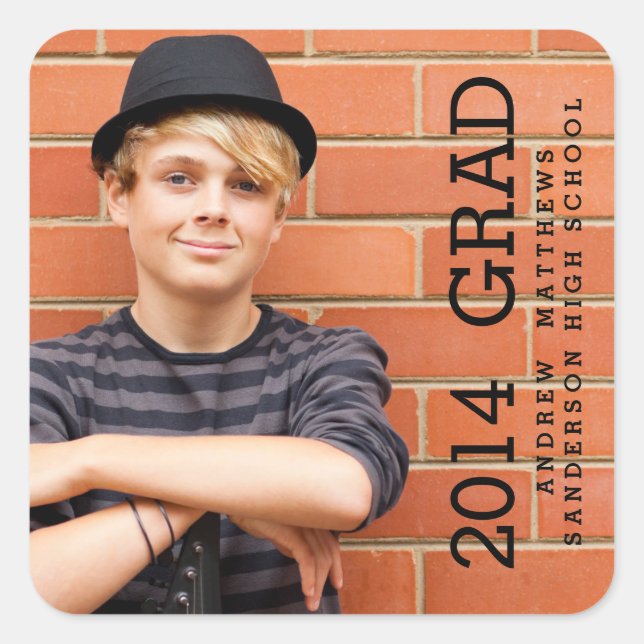 Modern High School Grad Sticker (Front)