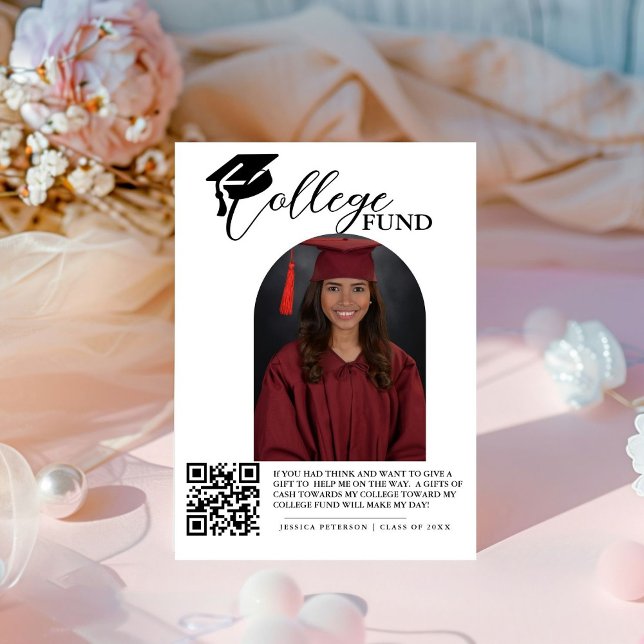 Modern High School Graduation Colleg fund QR code  Pedestal Sign (Creator Uploaded)