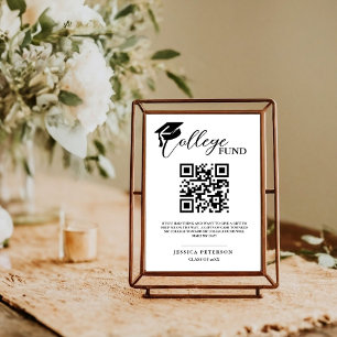 Modern High School Graduation Colleg fund QR code  Poster