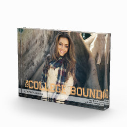 Modern High School Graduation Overlay Yellow Gold Photo Block